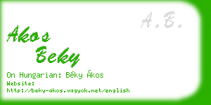 akos beky business card